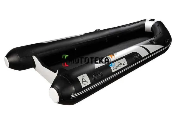 Лодка РИБ (RIB) Admiral (Адмирал) 420 с консолью - оранжево-черная