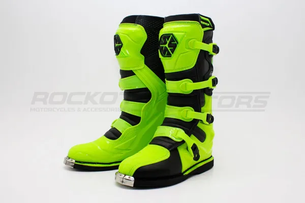 Мотоботы кроссовые SCOYCO (Скойко) MBM006 лайм/чёрный 45 | Мототека