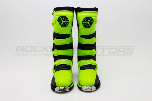 Мотоботы кроссовые SCOYCO (Скойко) MBM006 лайм/чёрный 45 | Мототека