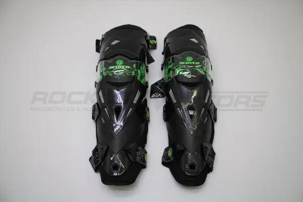 Защита колен SCOYCO Protector K12 (L/XXL, шарнир, черный/зеленый) | Мототека