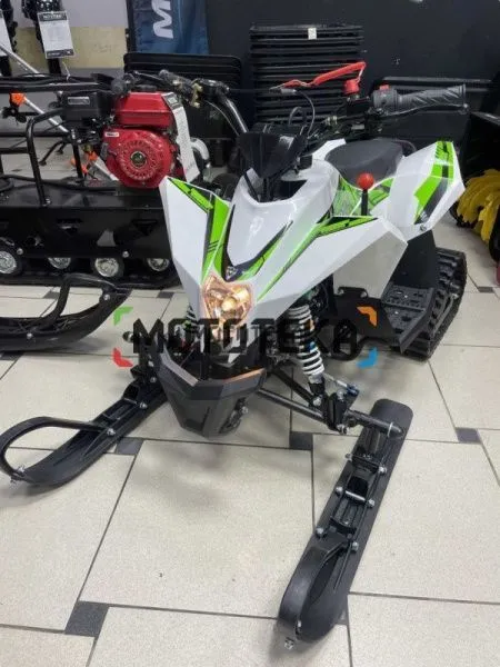 Квадро снегоход детский (снегоцикл) Motax (Мотакс) Gekkon Snow белый/зелёный (машинокомплект) | Мототека