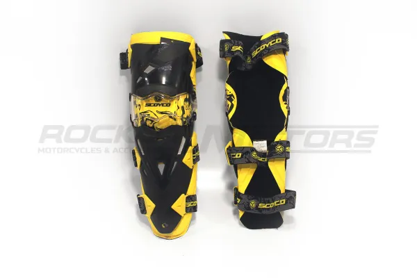 Защита колен SCOYCO Protector K12 (L/XXL, шарнир, черный/желтый) | Мототека