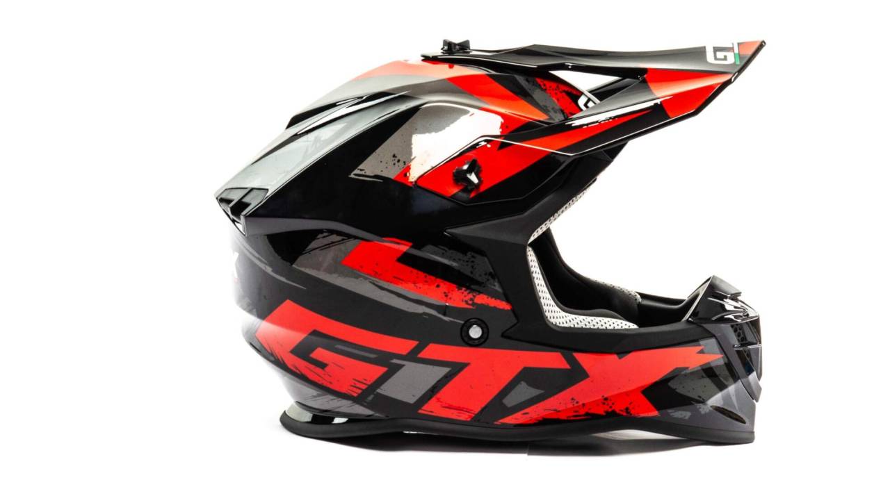 Шлем мото кроссовый GTX 633 (S) #10 BLACK/RED GREY
