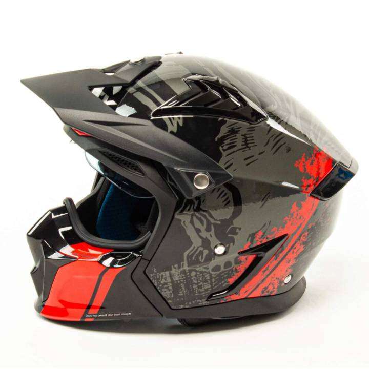 Шлем мото мотард GTX 690 (L) #3 BLACK/GREY RED