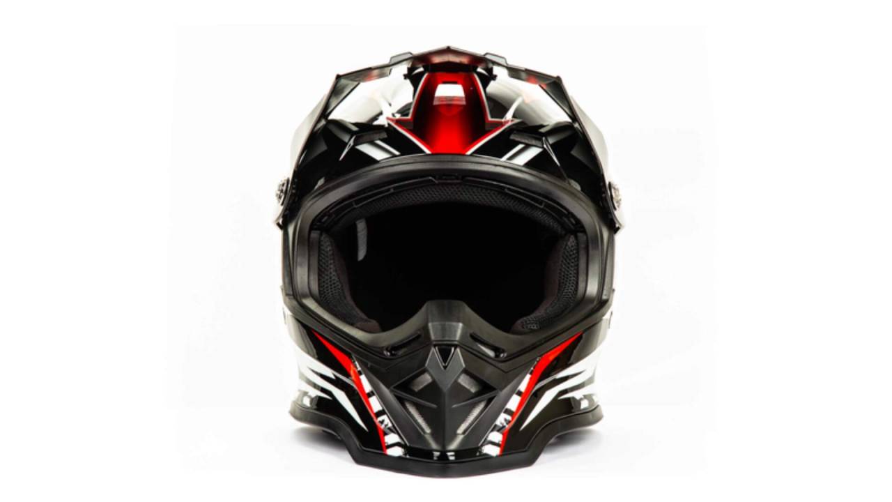 Шлем мото кроссовый HIZER (Хайзер) B6197 (M) #3 black/red/white