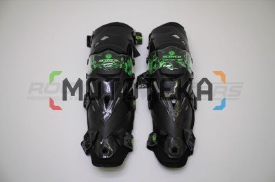 Защита колен SCOYCO Protector K12 (L/XXL, шарнир, черный/зеленый)