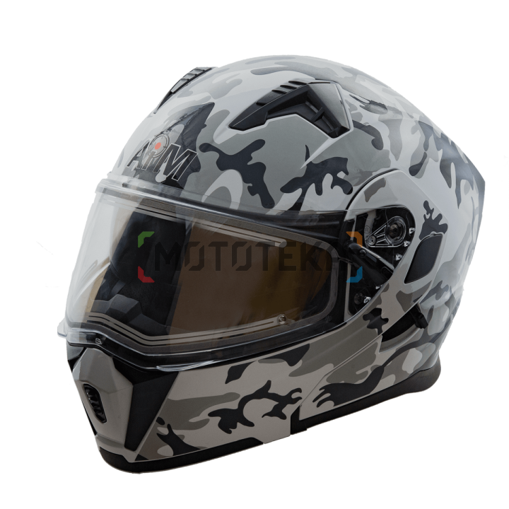 Шлем мото модуляр снегоходный AiM (Аим) JK906 (комплект) Camouflage Glossy XXXL