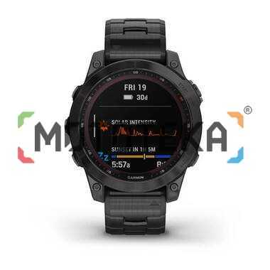 Мультиспорт.часы Garmin (Гармин) Fenix 7 Sapphire Solar, DLC-покрытие, титан с титан. ремешком (010-02540-39)