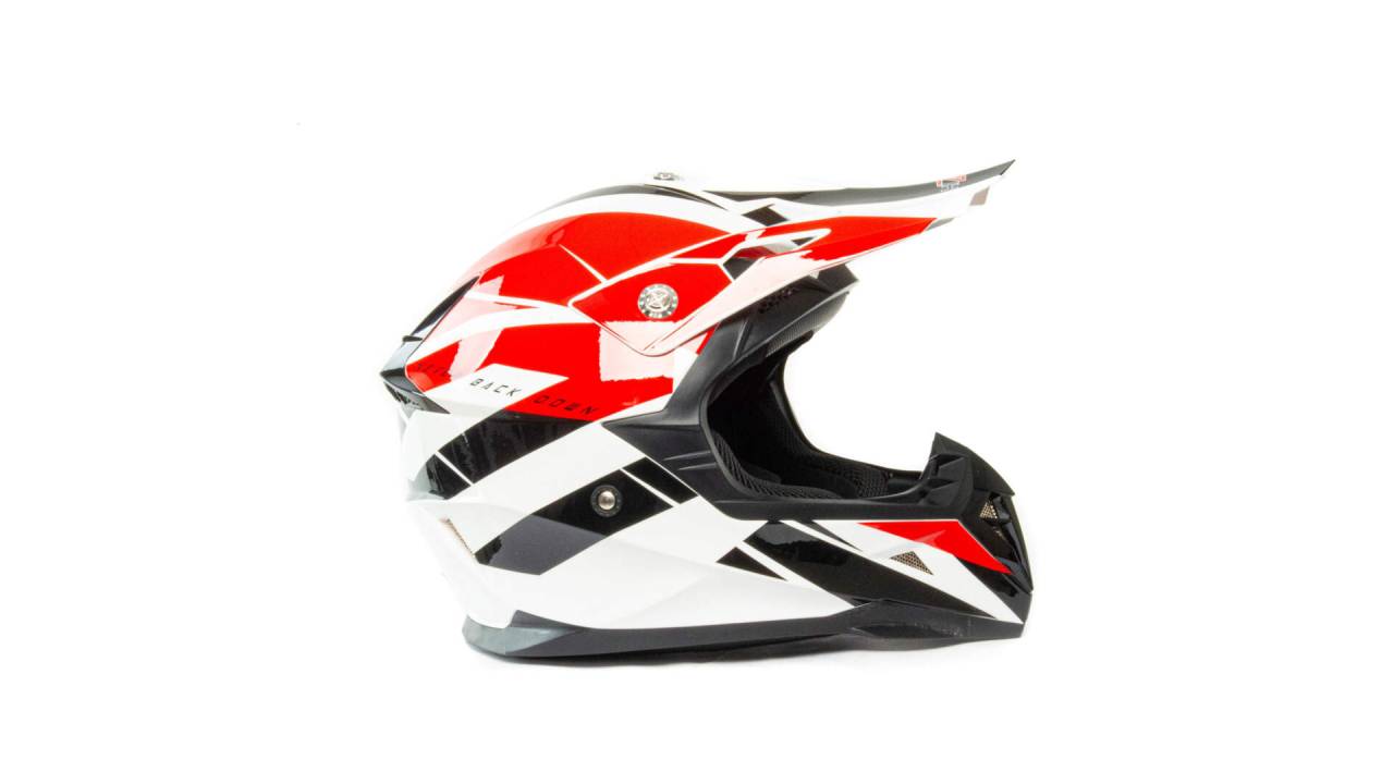 Шлем мото кроссовый HIZER (Хайзер) 915 #9 (XL) white/red/black