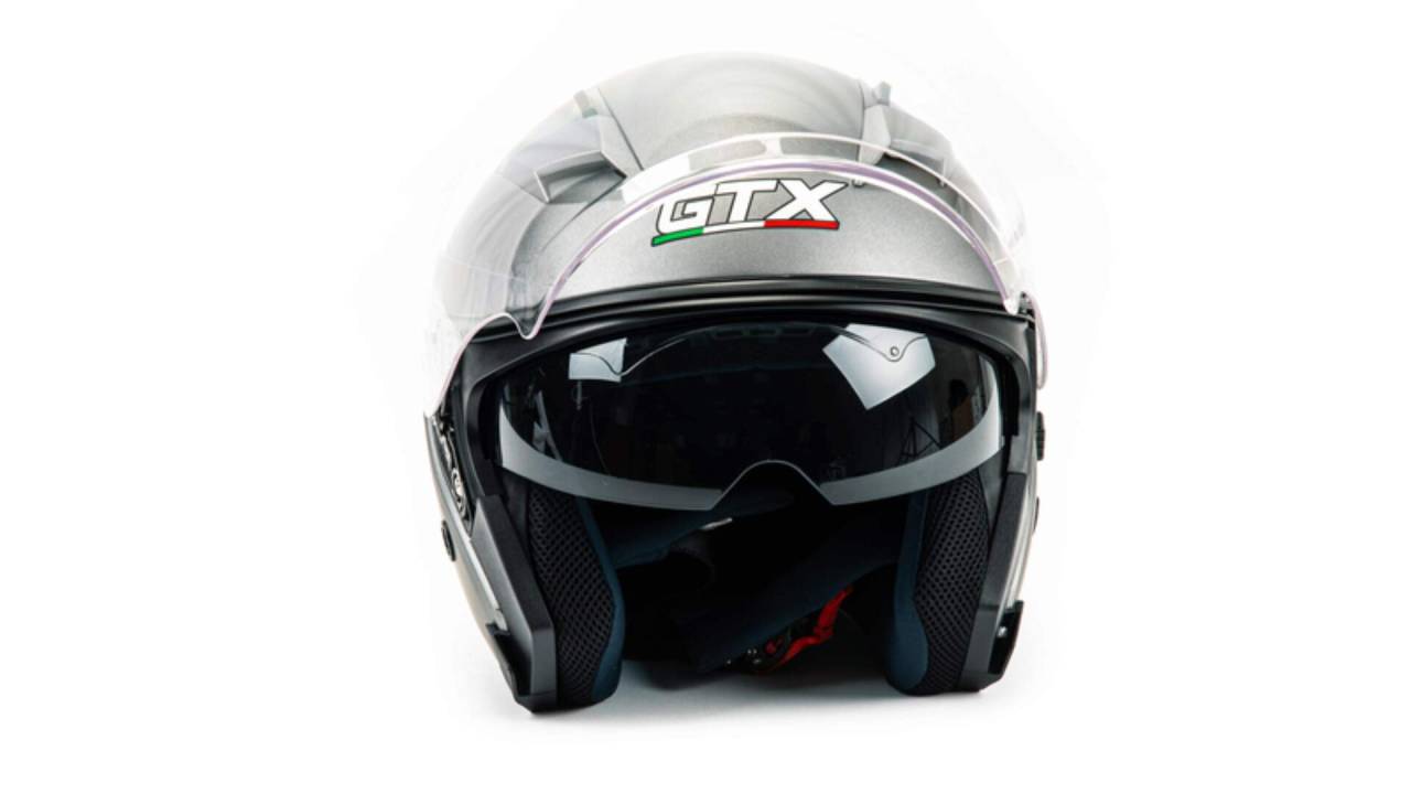 Шлем мото открытый GTX 278 (M) #1 Metal Titanium (2 визора)