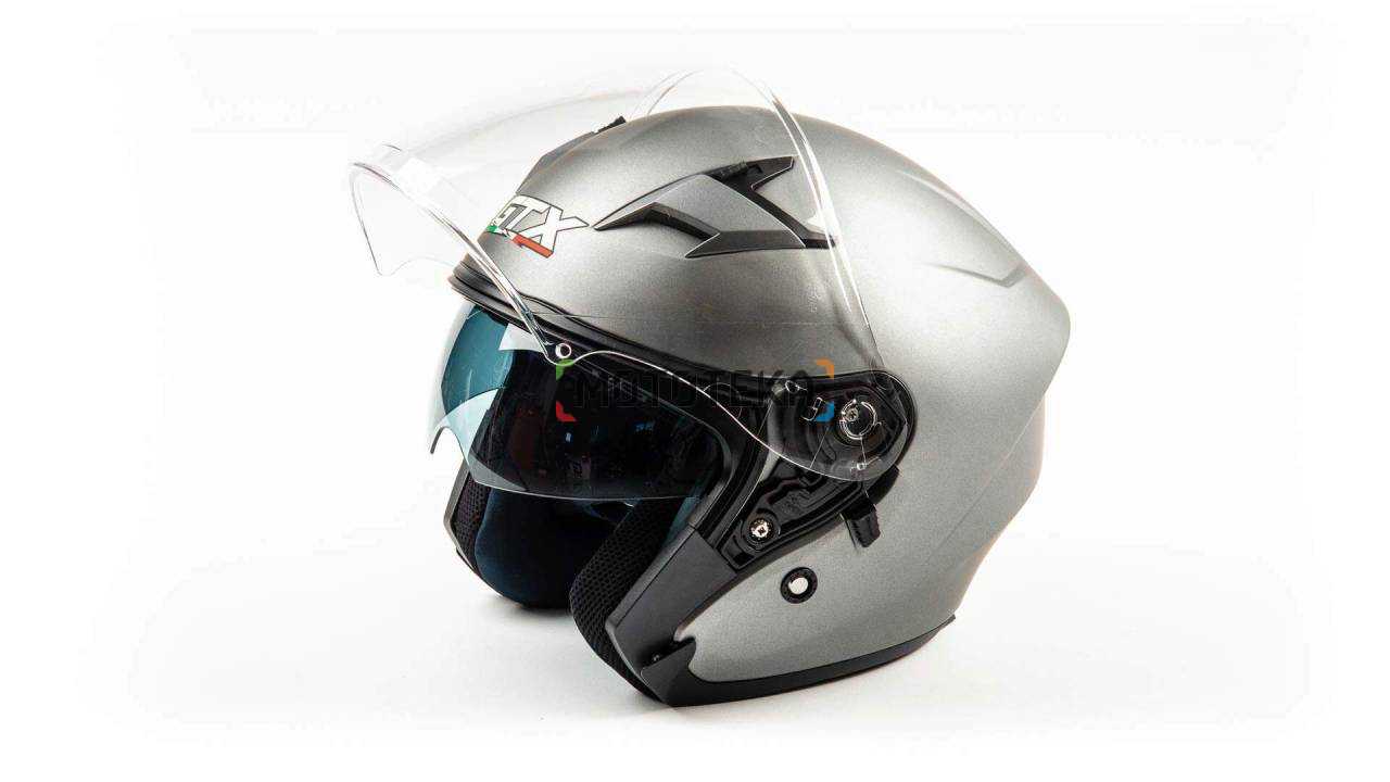 Шлем мото открытый GTX 278 (XL) #1 Metal Titanium (2 визора)
