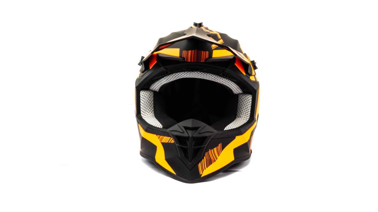 Шлем мото кроссовый GTX 633 (XL) #5 BLACK/FLUO ORANGE
