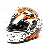 Шлем мото интеграл GTX 578 (L) #6 WHITE/FLUO ORANGE RED BLACK