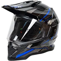 Шлем мото мотард HIZER (Хайзер) B6197-1 №6 (XL) black/blue