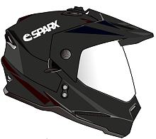 Шлем мото кроссовый Sparx (Спаркс) Matador чёрный матовый XS