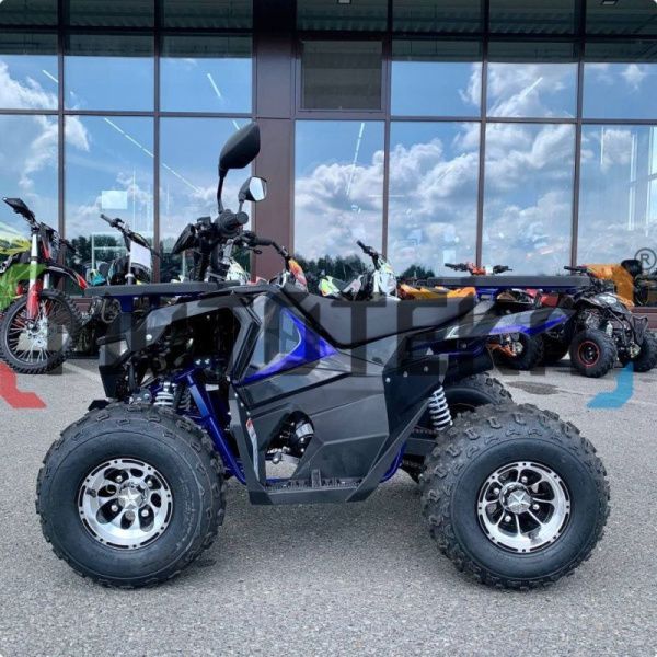 Квадроцикл детский Мотомир ATV Hammer 125 (серия 3) CAST WHEELS чёрный/синий (машинокомплект) | Мототека