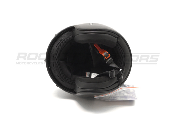 Шлем открытый с козырьком ROCKOT (Рокот) RM-391 Classic Black (L) (черный глянцевый однотонный) | Мототека