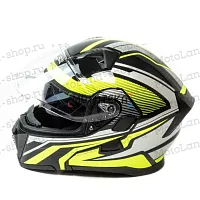 Шлем мото модуляр HIZER (Хайзер) J5906 №1 (XL) black/neon yellow (2 визора)