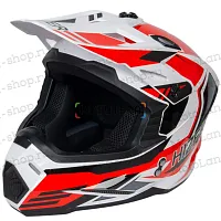 Шлем мото кроссовый HIZER (Хайзер) J6801 №5 (XL) white/red