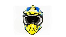 Шлем мото кроссовый GTX 633 (L) #1 FLUO YELLOW/BLUE BLACK