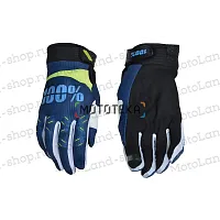Перчатки мото 100% №9 blue/yellow/ white (XXL) мотокросс