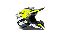 Шлем мото кроссовый HIZER (Хайзер) 915 #7 (XL) neon/yellow/white