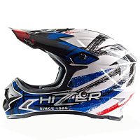Шлем мото кроссовый HIZER (Хайзер) J6805 #1 (XL) black/white/blue
