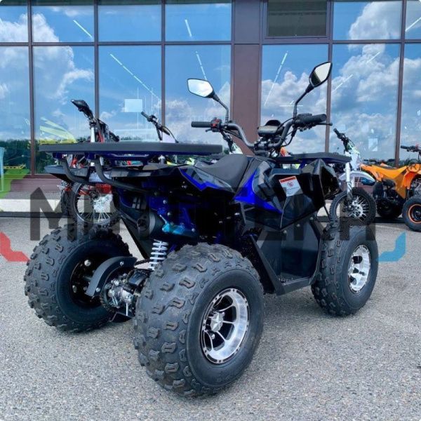 Квадроцикл детский Мотомир ATV Hammer 125 (серия 3) CAST WHEELS чёрный/синий (машинокомплект) | Мототека