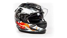 Шлем интеграл THH TS - 42#6 BLK/WHT 2 - стекла (L) (DRAGON)