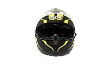 Шлем мото интеграл GTX 5672 (XL) #5 BLACK/FLUO YELLOW/GREY