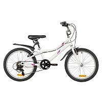 Велосипед Foxx (Фокс) 20" JASMINE белый,  стальная рама, 6 скор., Microshift MS21/Microshift TS38,  тормоз