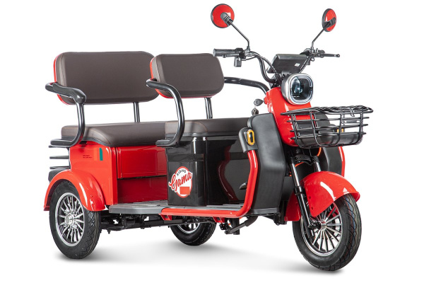 Пассажирский электротрицикл Rutrike (Рутрайк) Gelbert Kappa 48V/60V 650Вт Красный | Мототека