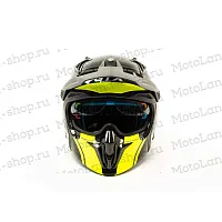 Шлем мото мотард GTX 690 №2 (S) BLACK/FLUO YELLOW GREY